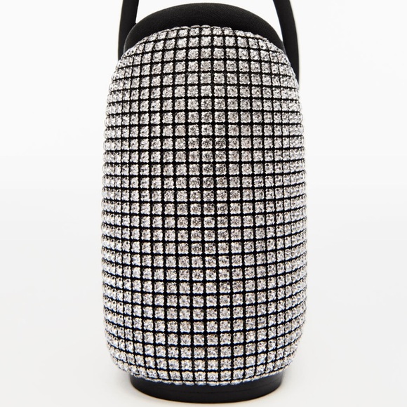 🆕ALEXANDER WANG DALIA 95 CHRYSTAL DIAMANTE WEDGE HEEL STRAPPY SANDAL 41 NYLON - Picture 8 of 11